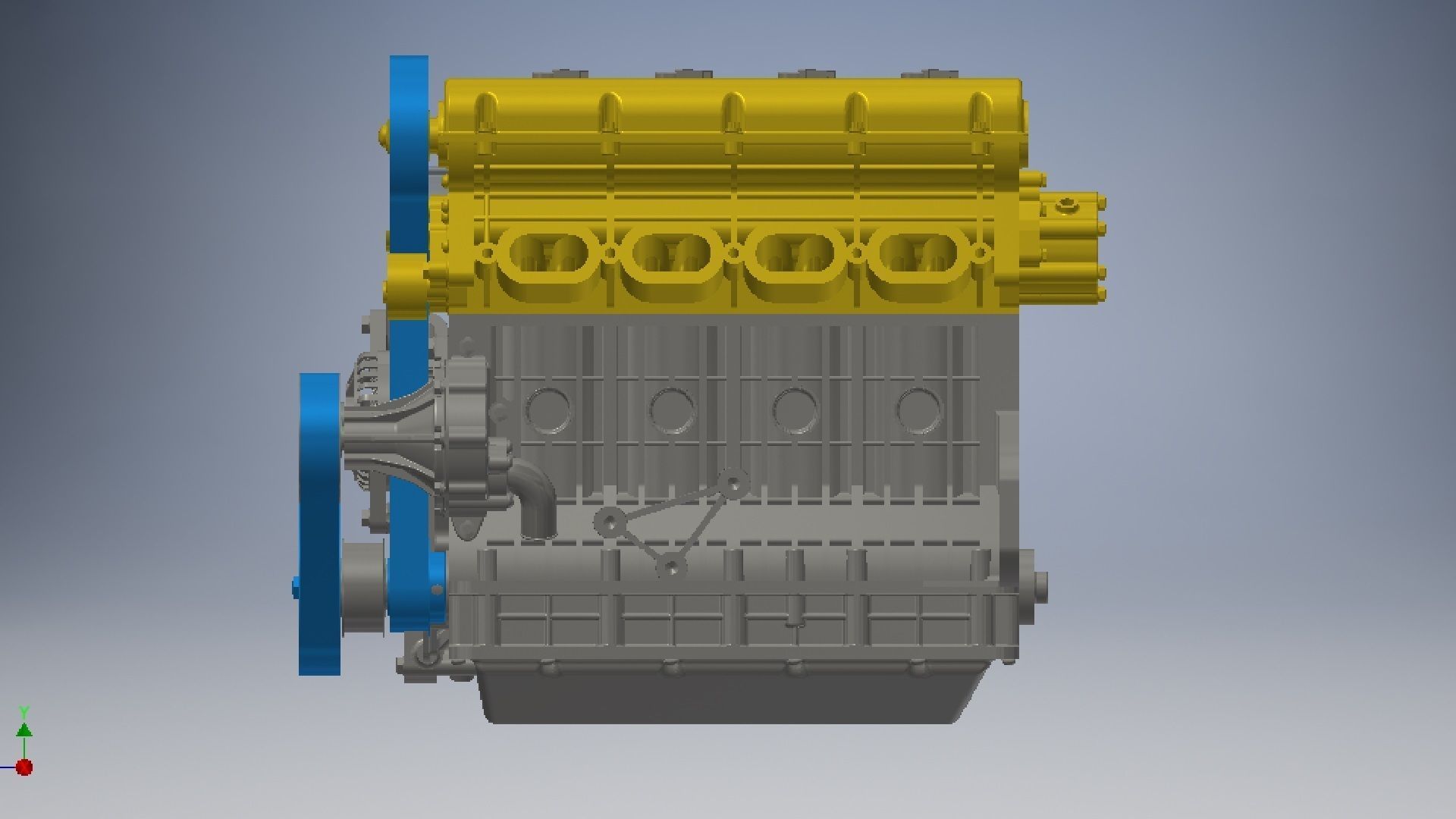 4 Cylinder Engine 3D model 3D model_3