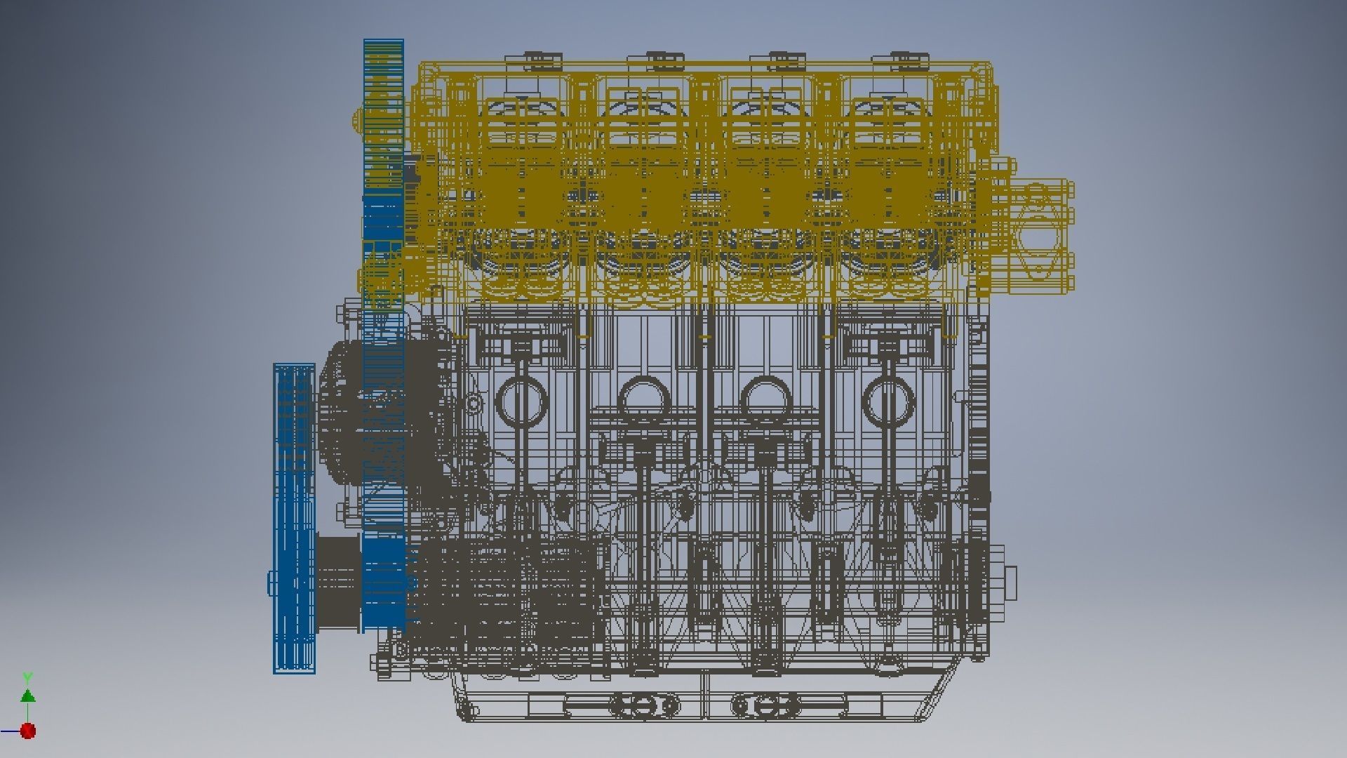 4 Cylinder Engine 3D model 3D model_5
