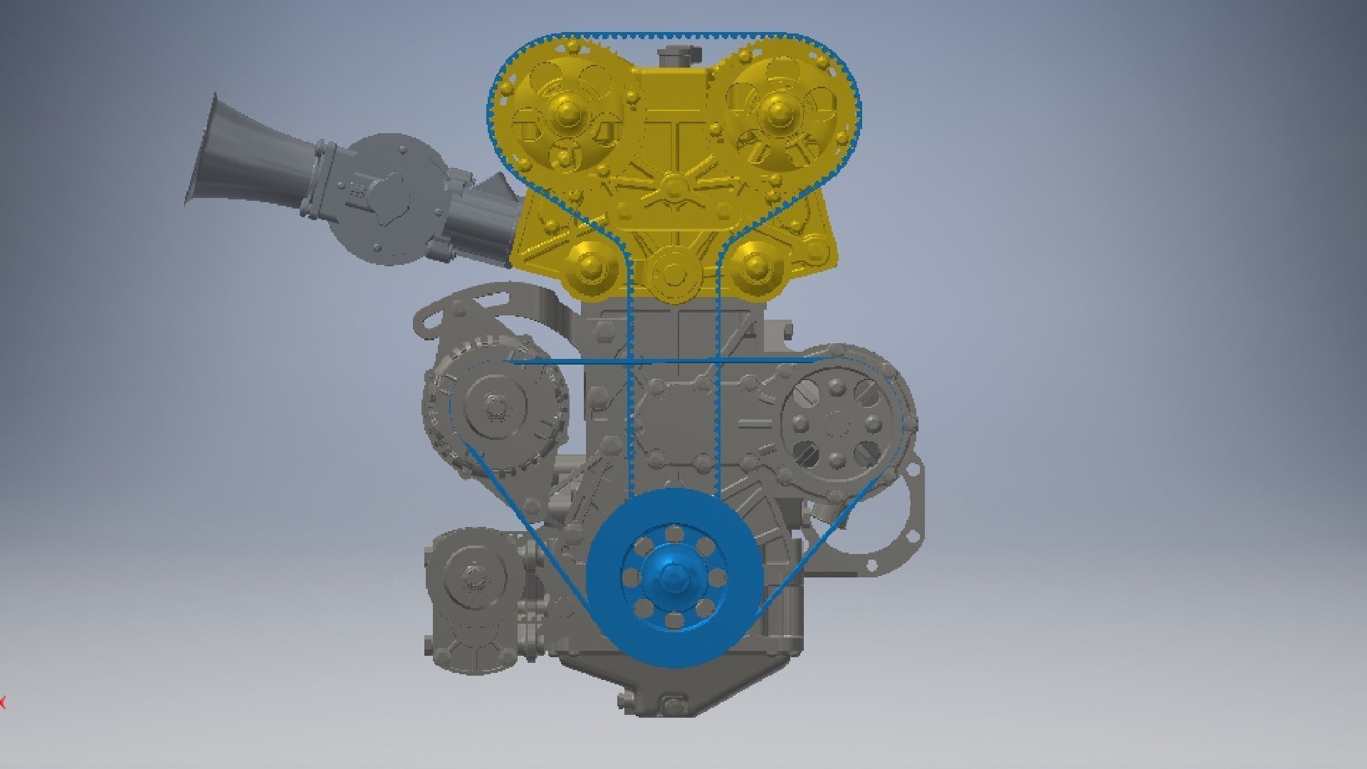 4 Cylinder Engine 3D model 3D model_2