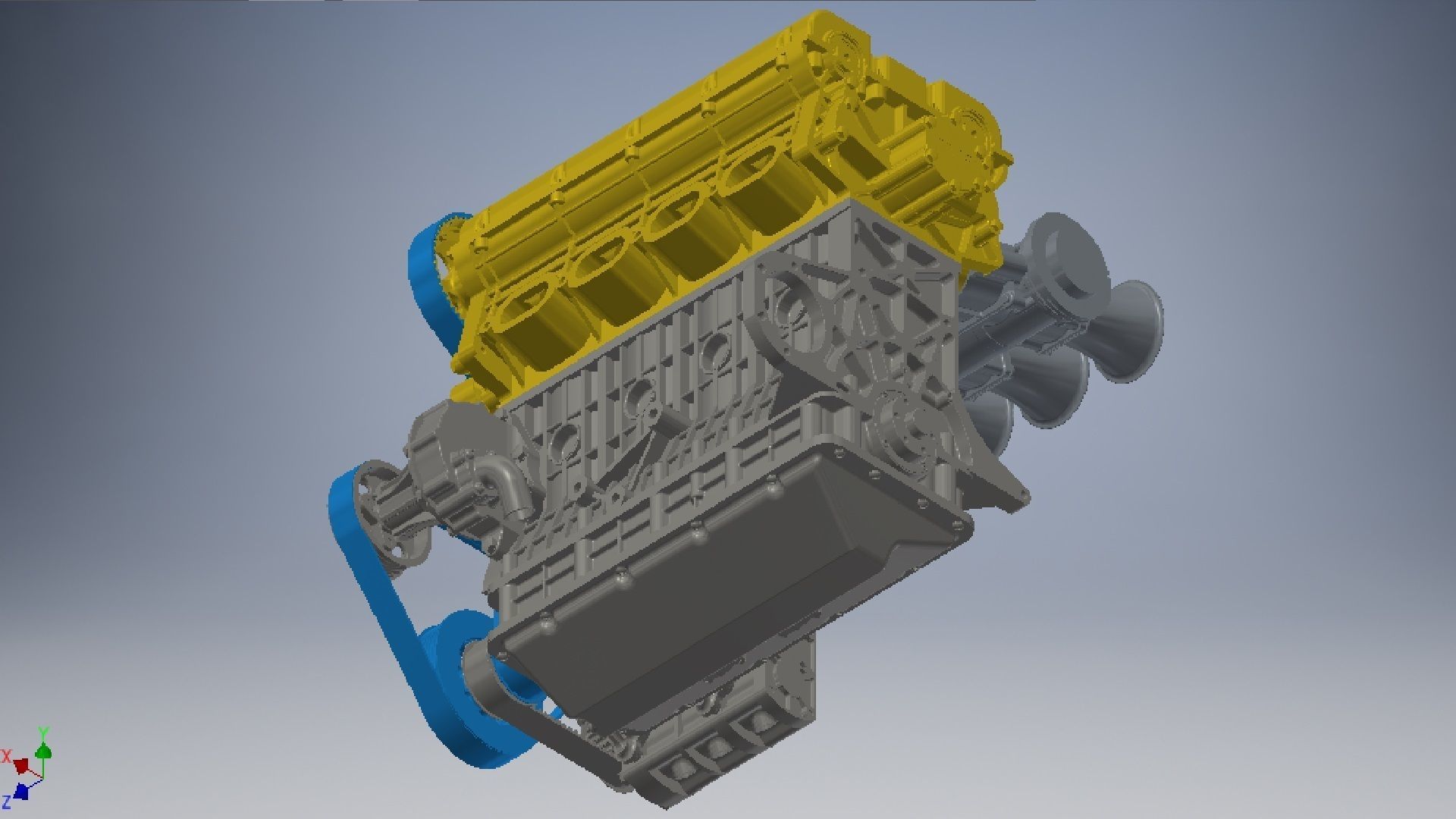 4 Cylinder Engine 3D model 3D model_18