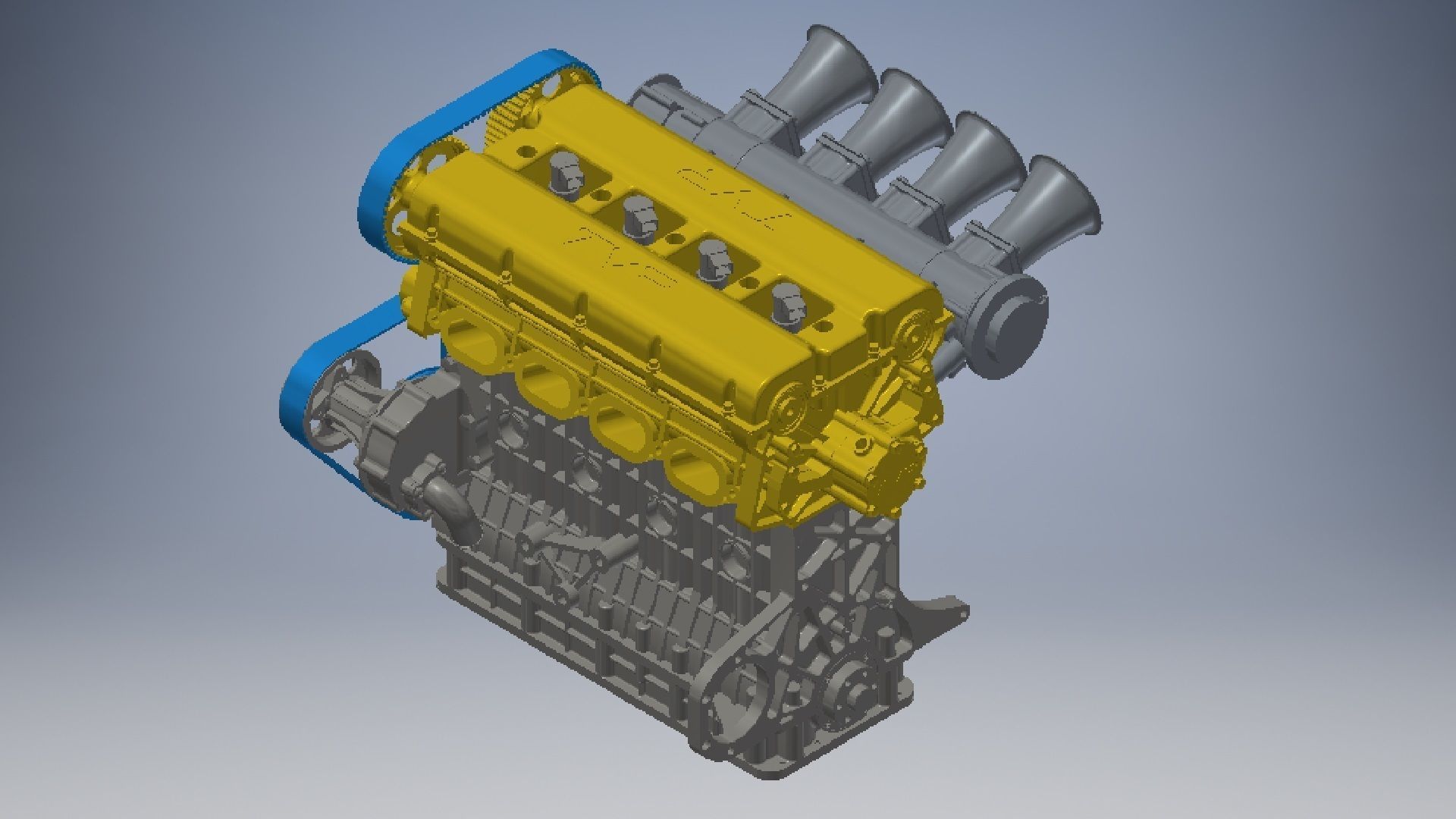4 Cylinder Engine 3D model 3D model_4