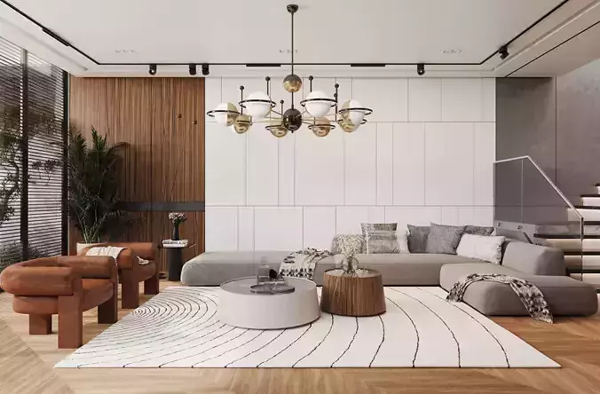 Villa House Modern Interior Scene