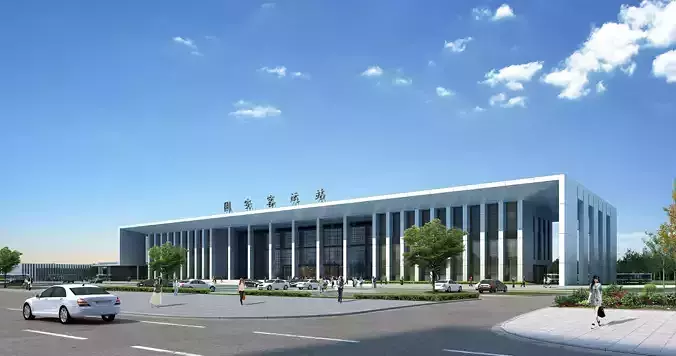 3Dmax fashion city commercial square building 423