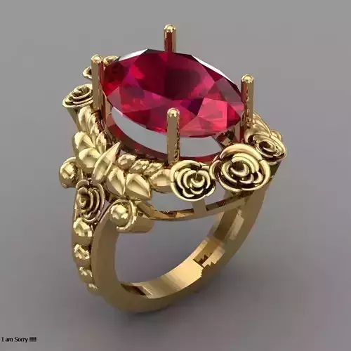 Flower Ring Ruby Stone Jewellery for Women 