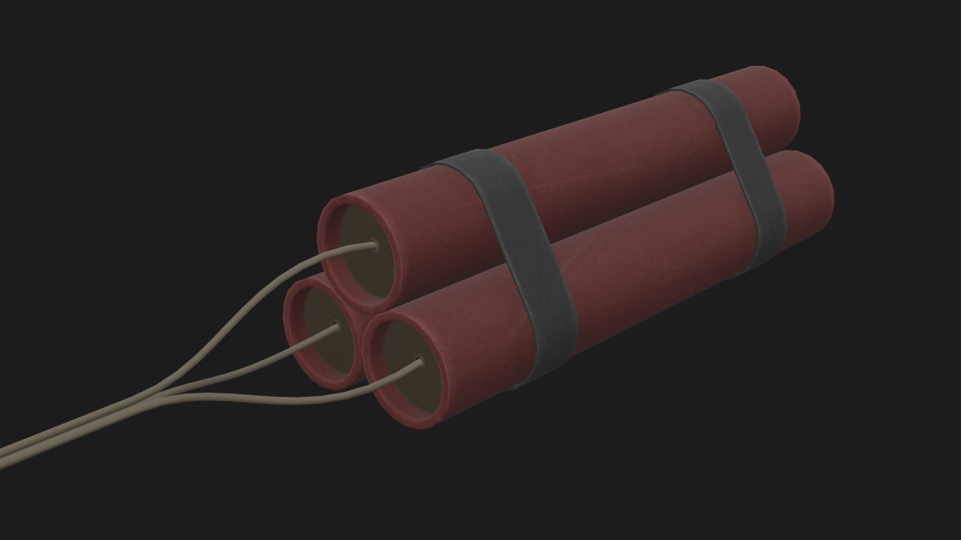 Dynamite Low-poly 3D model_4
