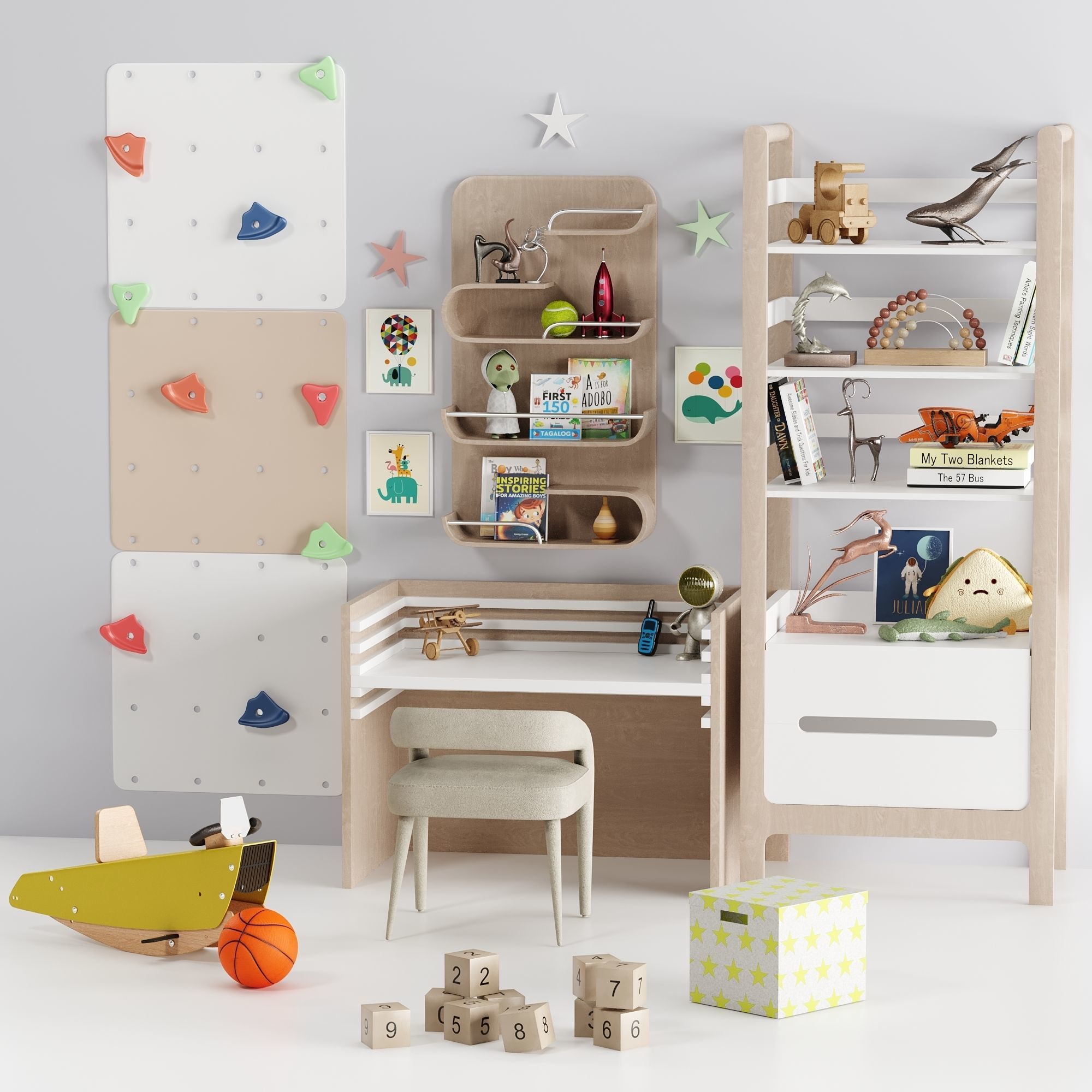 Children Room Set 6 3D model_1