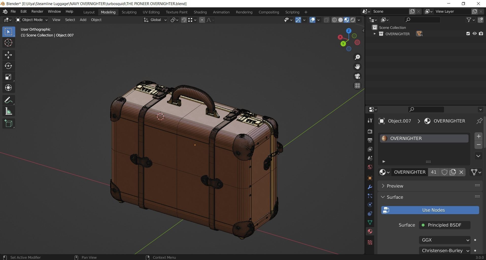 Steamline Pioneer Brown Overnighter 3D model_12