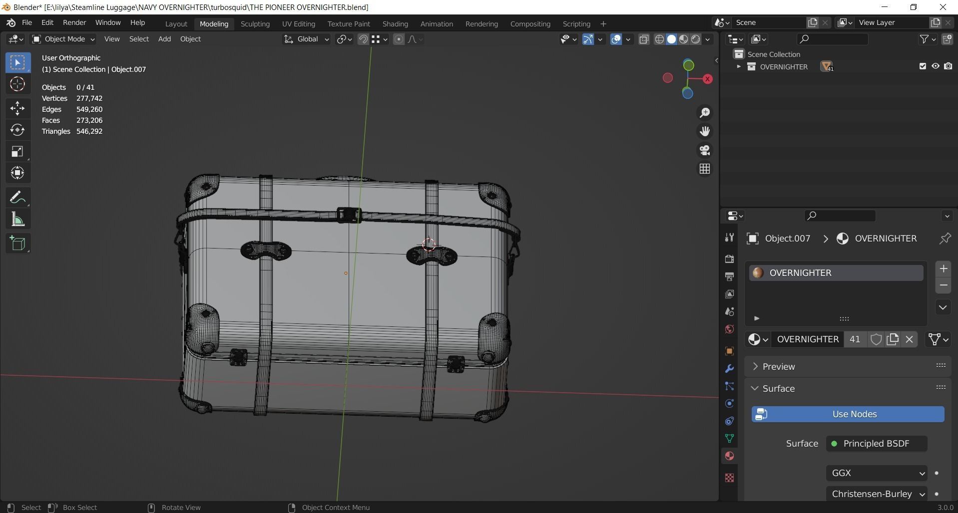 Steamline Pioneer Brown Overnighter 3D model_13