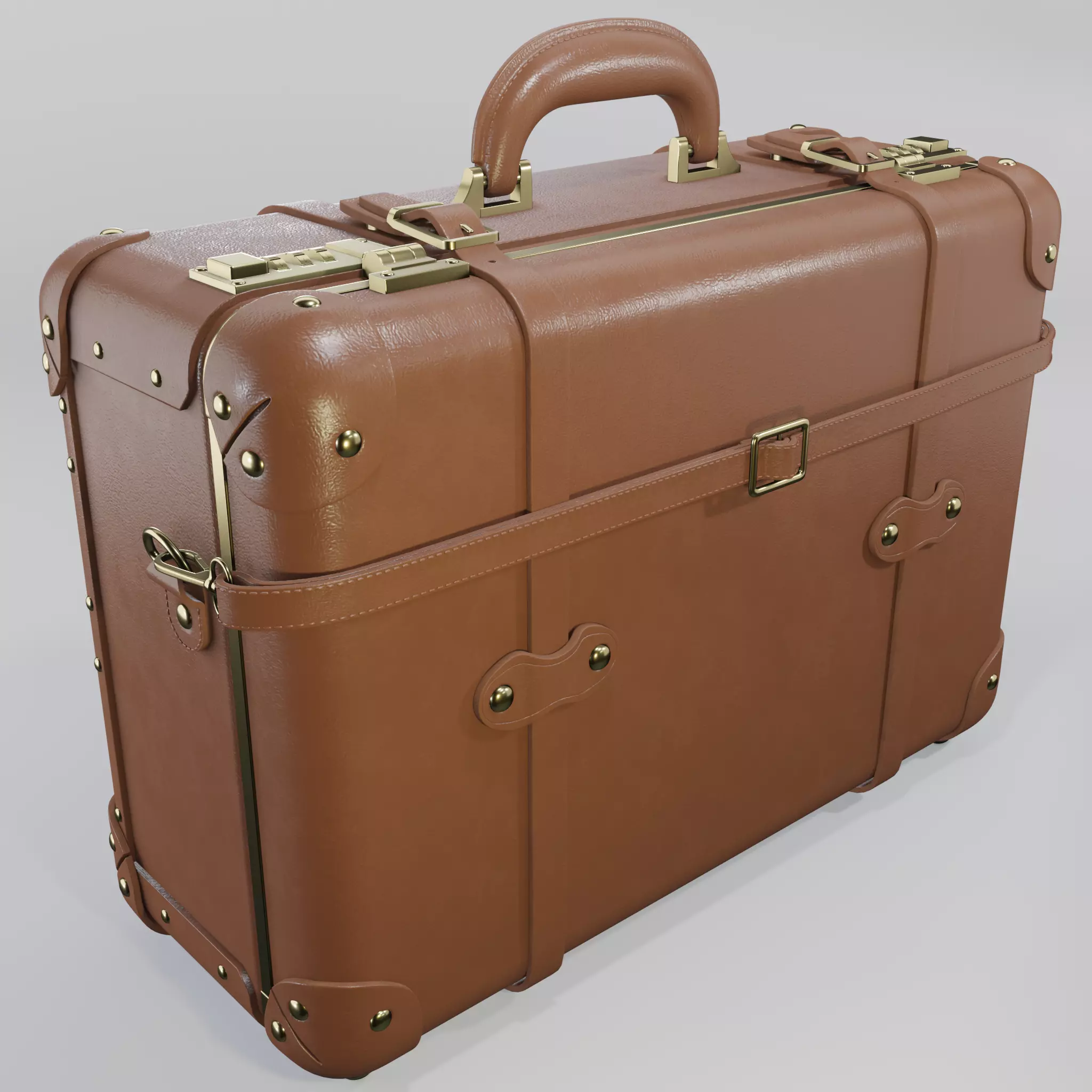 Steamline Pioneer Brown Overnighter 3D model_0