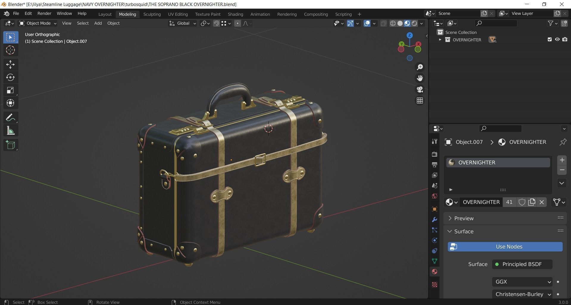 Steamline Soprano Overnighter Black 3D model_11