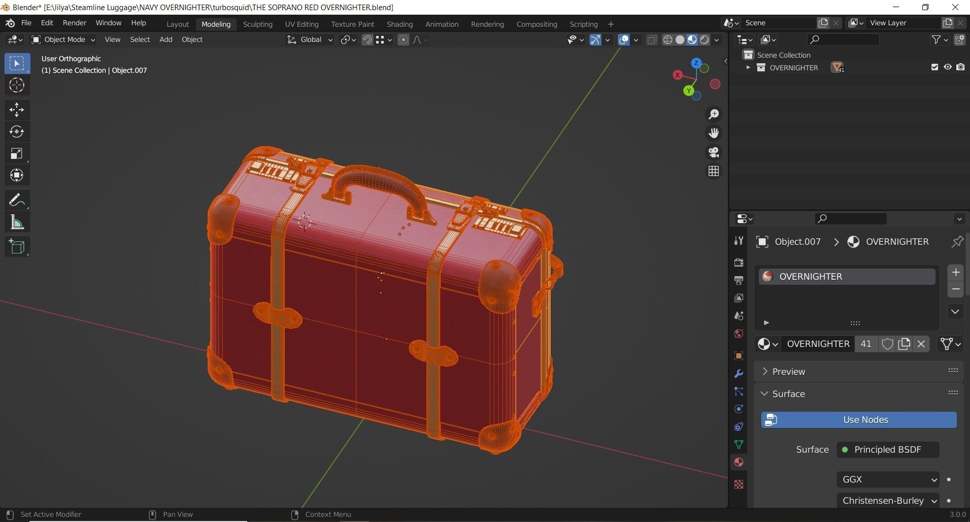 Steamline Soprano Overnighter Red 3D model_12