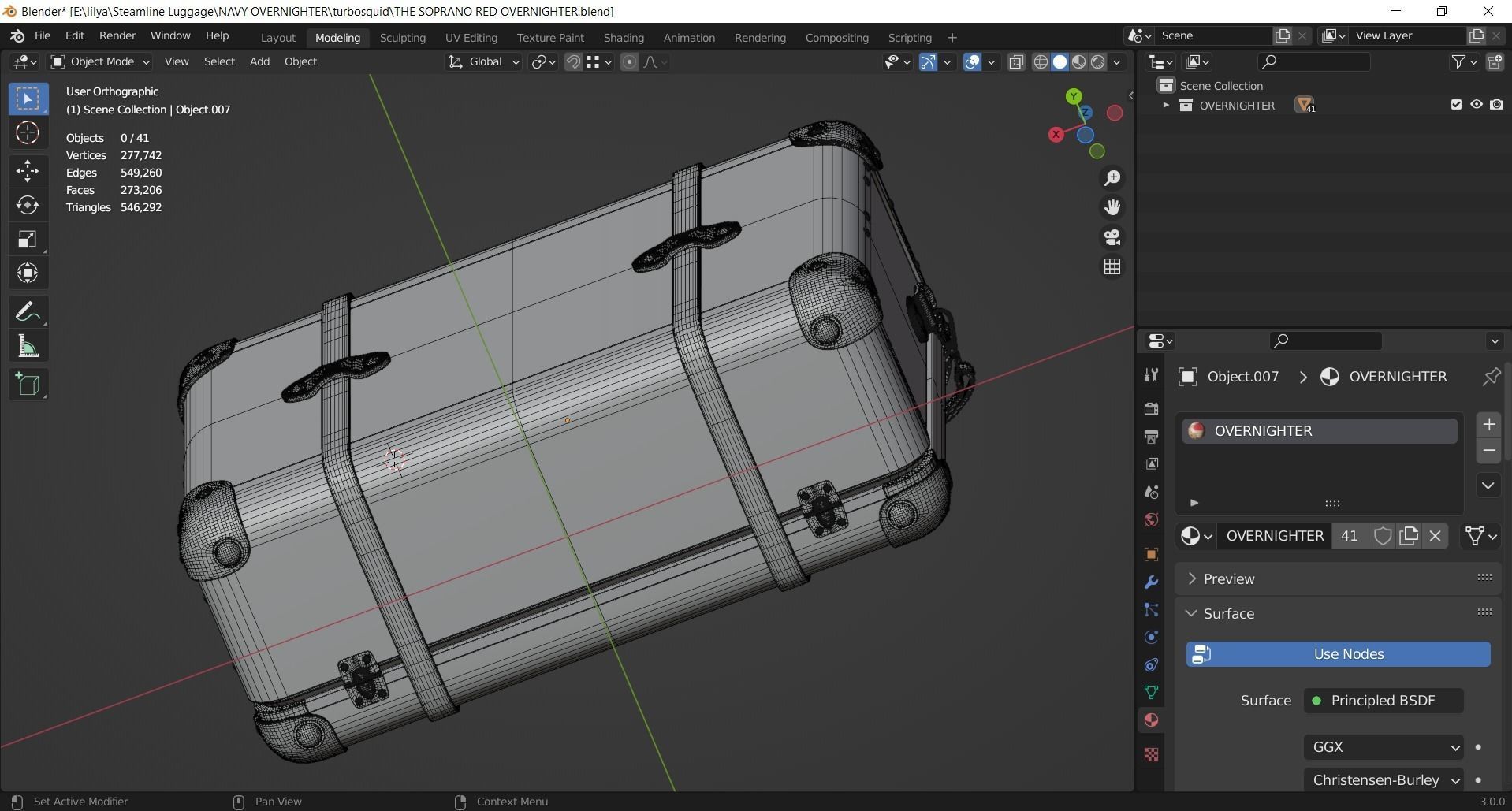 Steamline Soprano Overnighter Red 3D model_13
