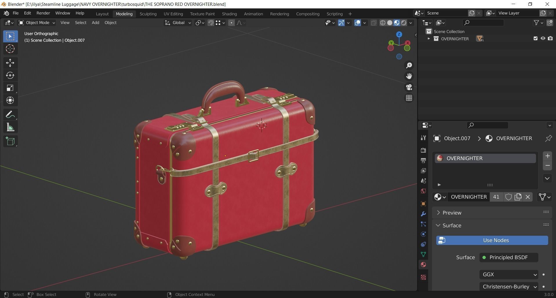 Steamline Soprano Overnighter Red 3D model_11
