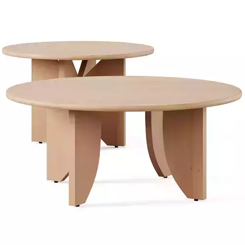 Set of 2 Minimal Round Nesting Coffee Tables by LA REDOUTE