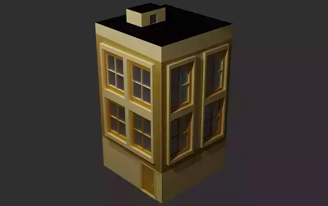 Two-story house Low-Poly