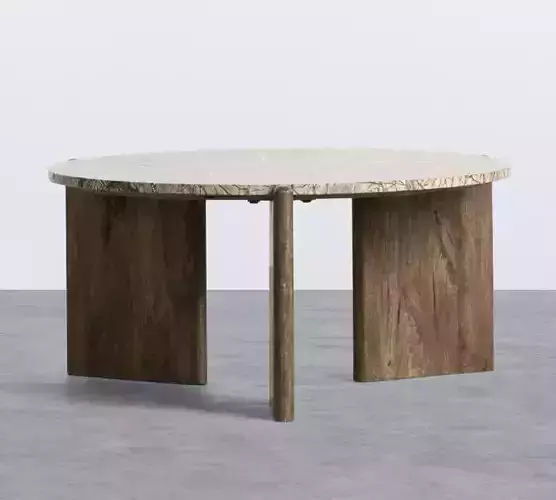 ROUND WOODEN SIDE TABLE CRECIA