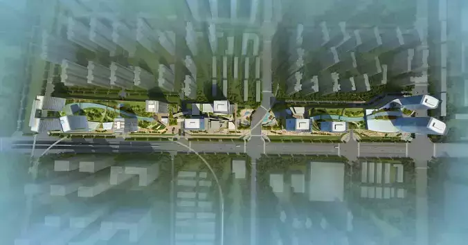 3Dmax fashion city commercial square building 427