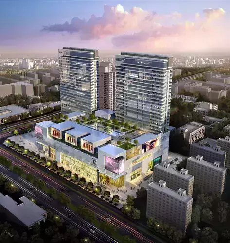 3Dmax fashion city commercial square building 428