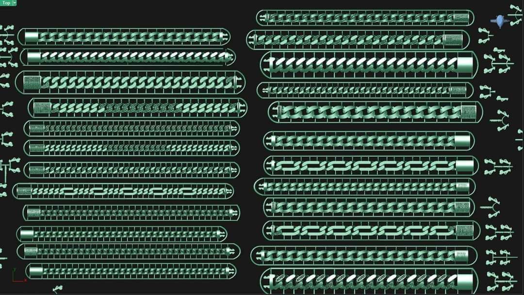 25 hollow cuban link bracelets cast directly 3D print model_0