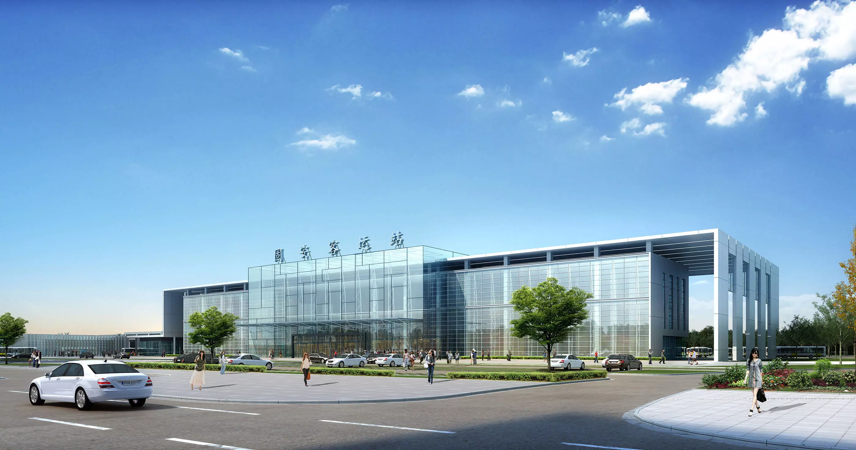 3Dmax fashion city commercial square building 429 3D model_0