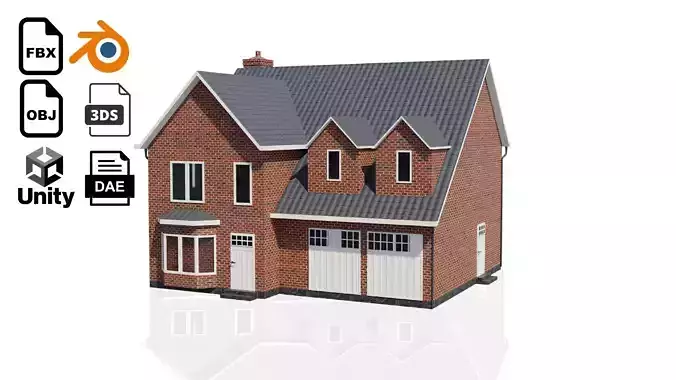 British House Design 008 Low-poly 3D model
