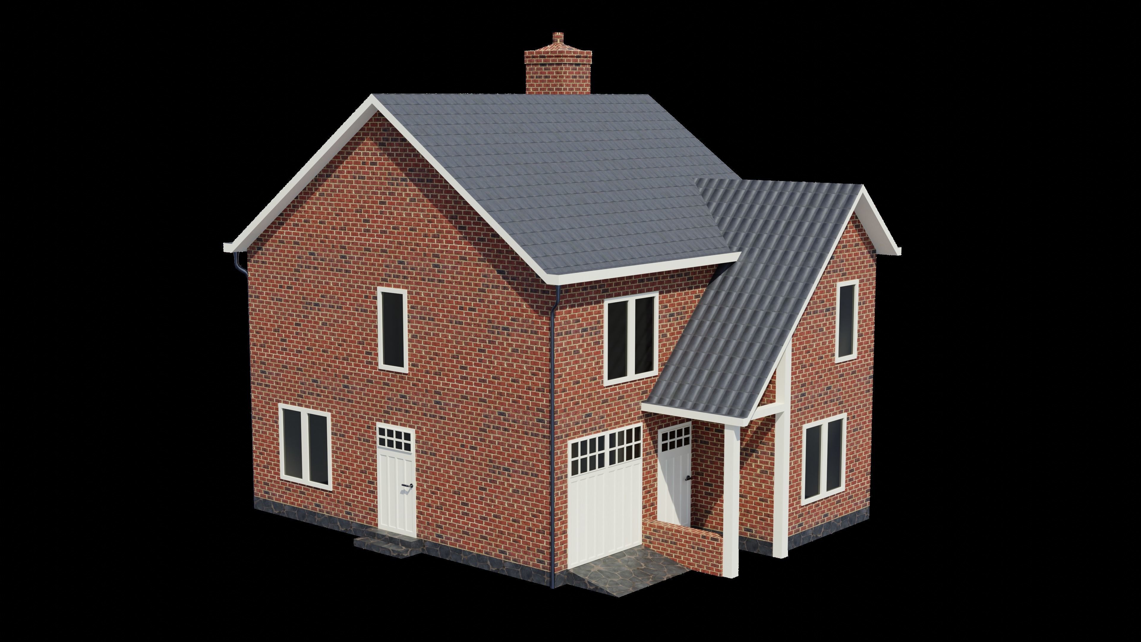 British House Design 009 Low-poly 3D model_4