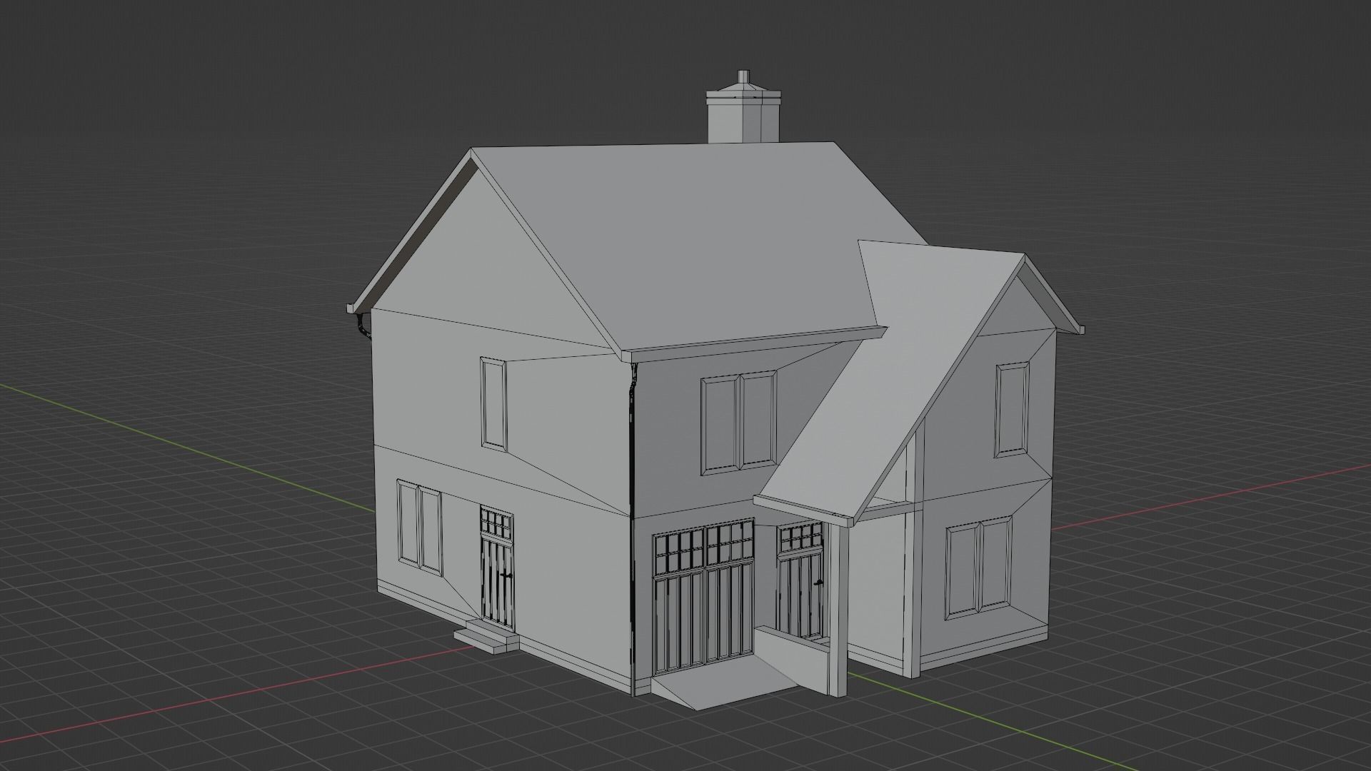 British House Design 009 Low-poly 3D model_9