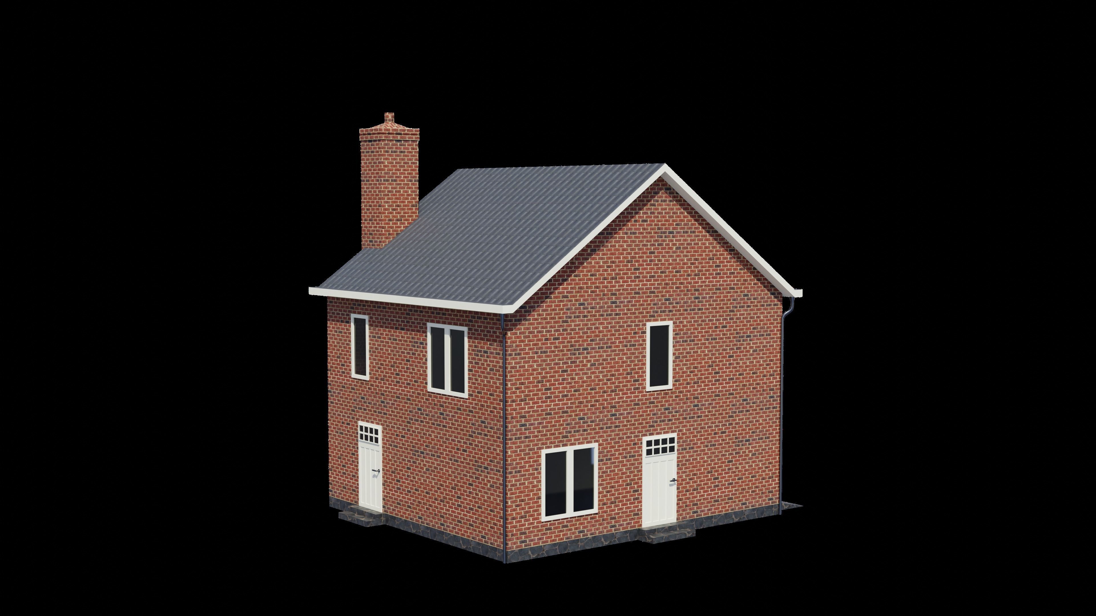 British House Design 009 Low-poly 3D model_6
