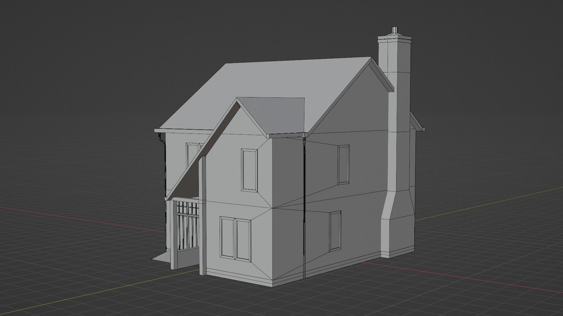 British House Design 009 Low-poly 3D model_8
