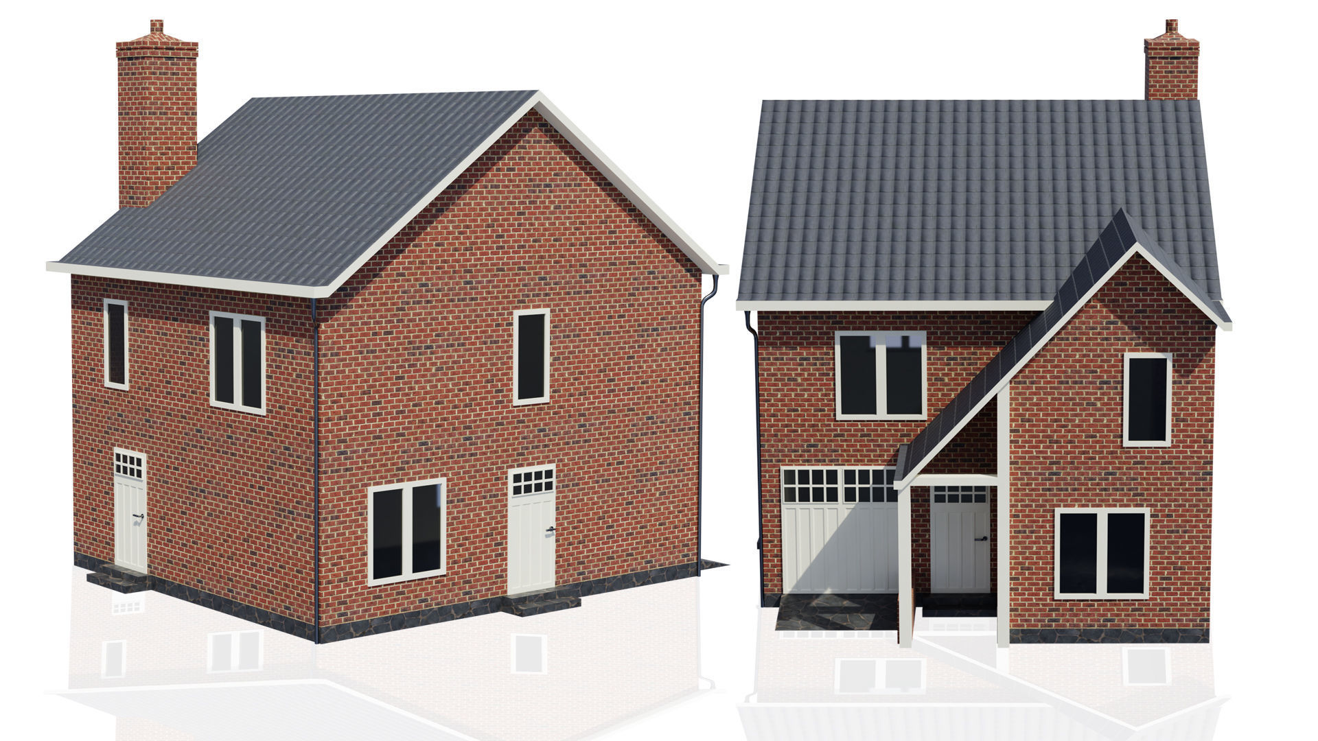 British House Design 009 Low-poly 3D model_1