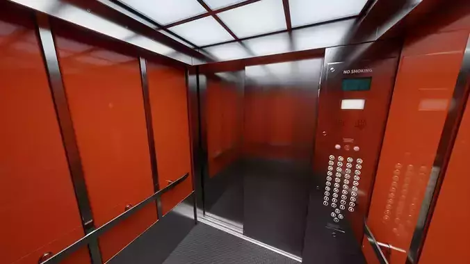 Real-time Elevator Cab Interior 03 Low-poly 3D model