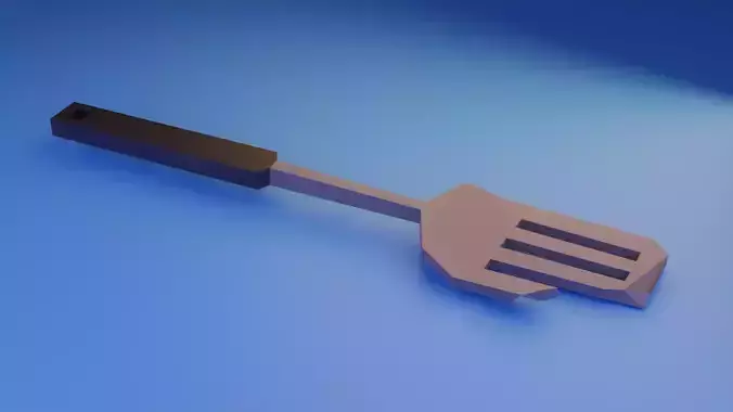 Kitchen Spatula damaged Low Poly model No AI