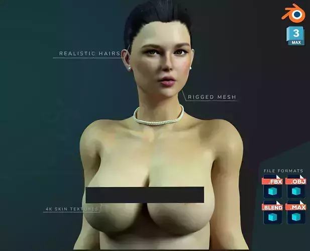 Sexy Female Rigged - Iris Low-poly 3D model