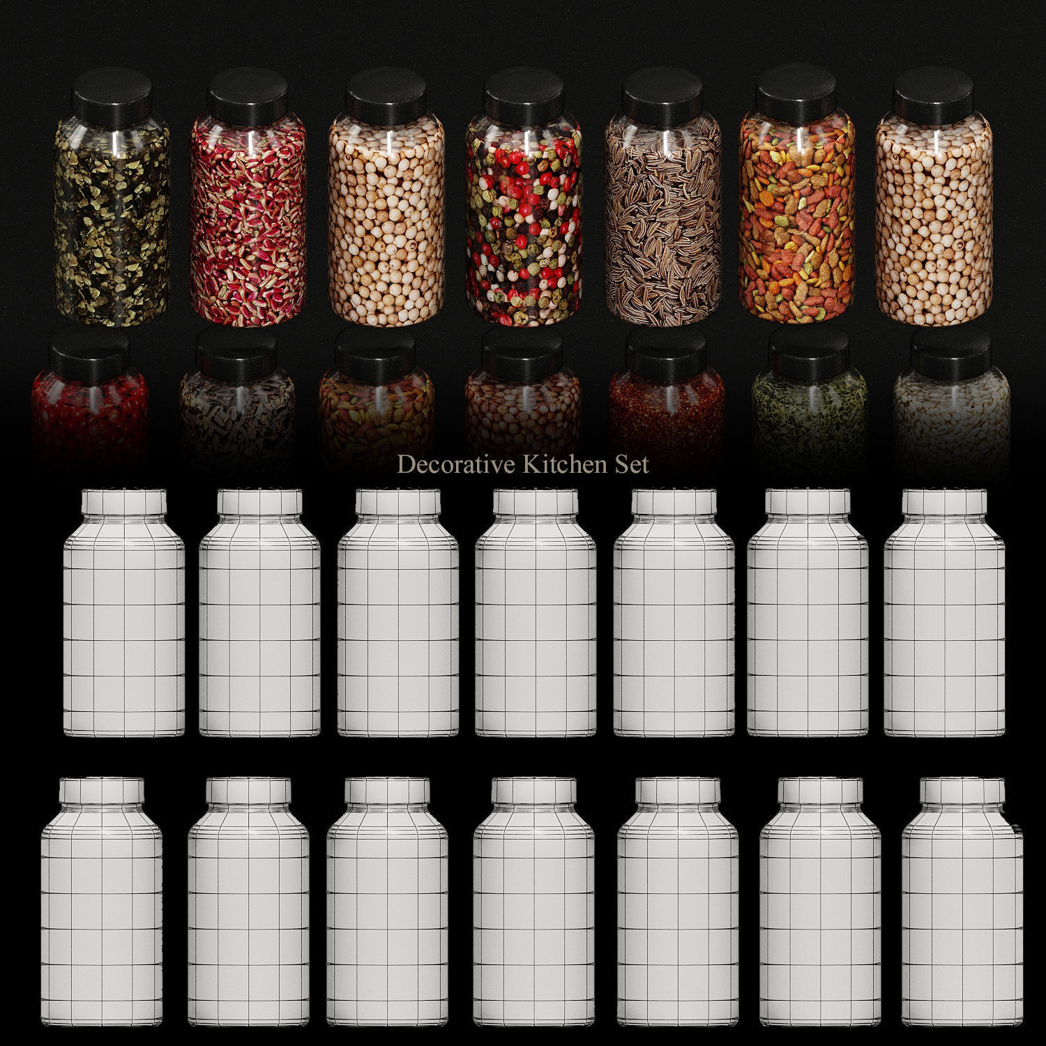 Decorative Kitchen set Free 3D model_1