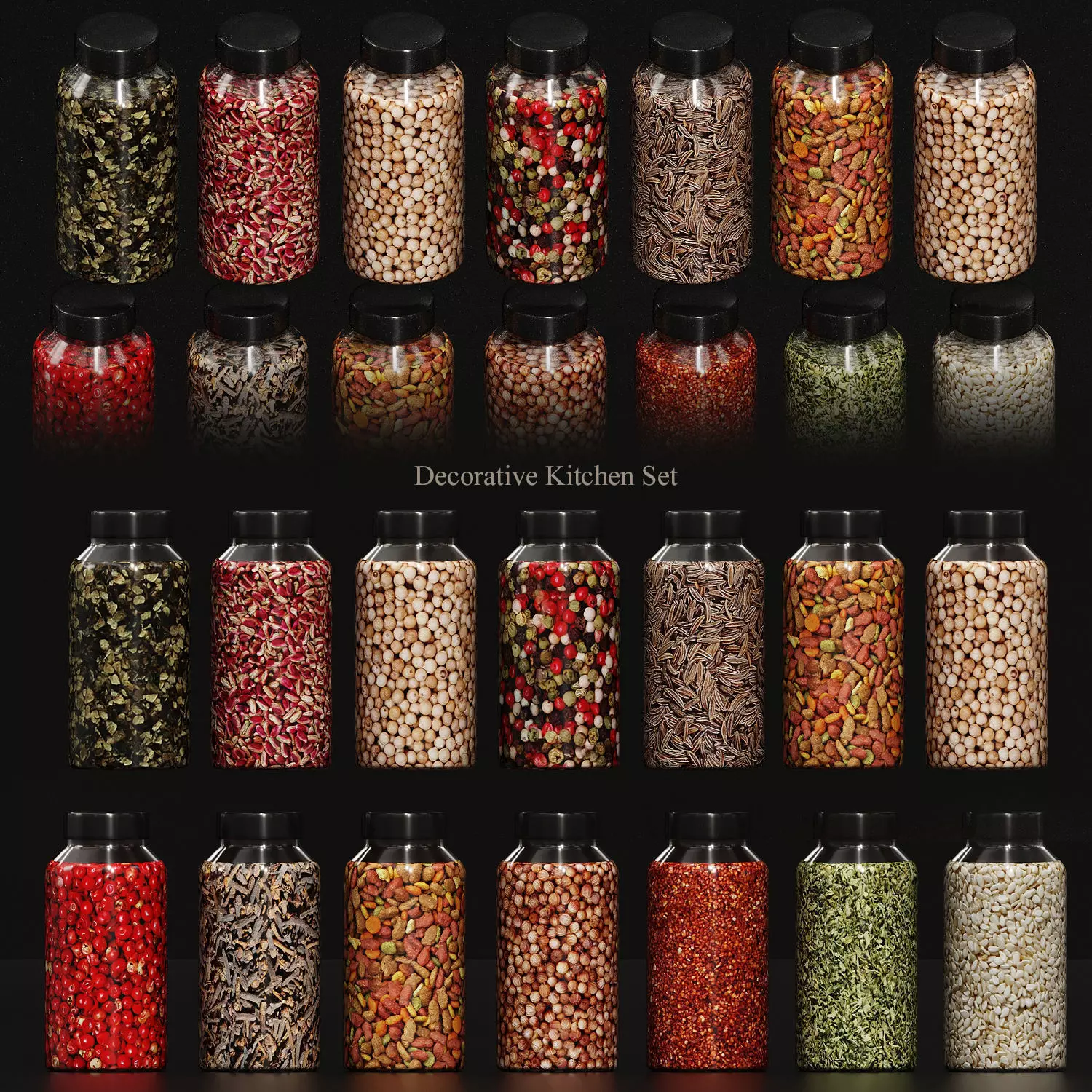 Decorative Kitchen set Free 3D model_0