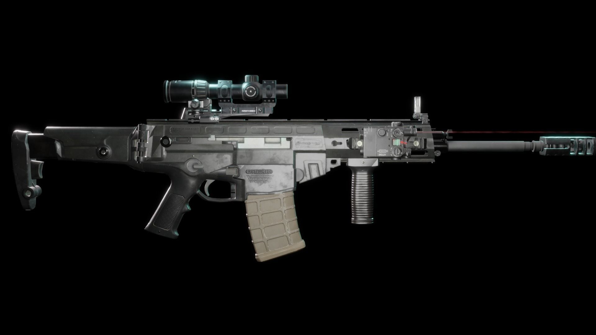 ARX200 Assault Rifle LOW-POLY Low-poly 3D model_7