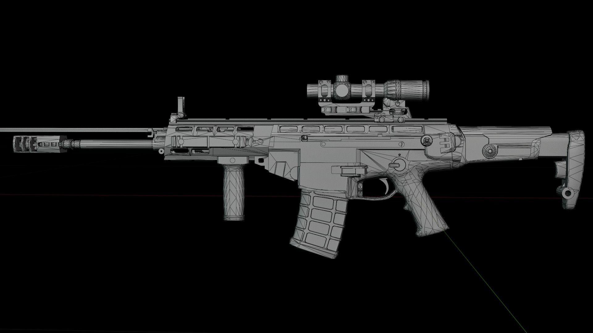 ARX200 Assault Rifle LOW-POLY Low-poly 3D model_9