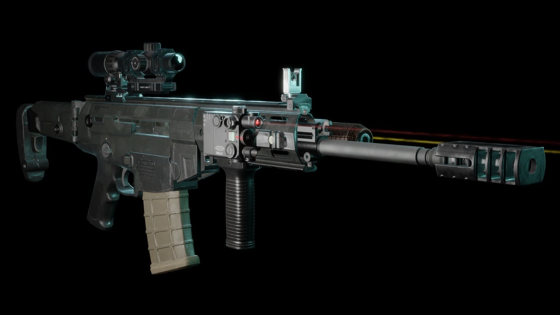 ARX200 Assault Rifle LOW-POLY Low-poly 3D model_5