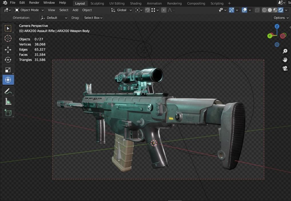 ARX200 Assault Rifle LOW-POLY Low-poly 3D model_4