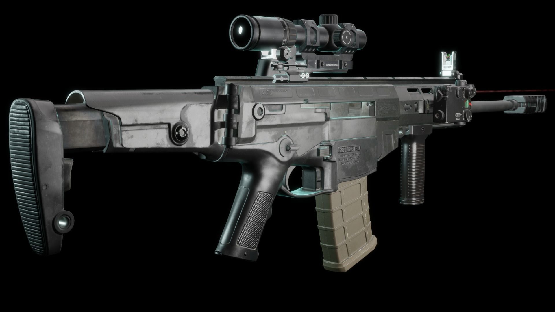 ARX200 Assault Rifle LOW-POLY Low-poly 3D model_2