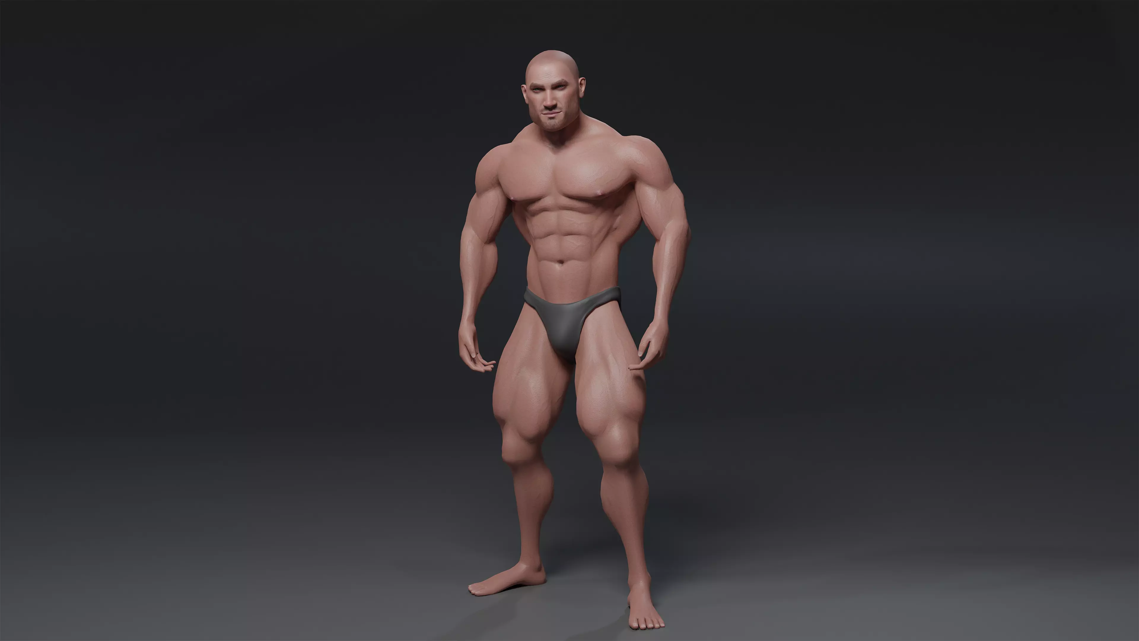 Human Body - Muscular Male - Unreal Engine Low-poly 3D model_0