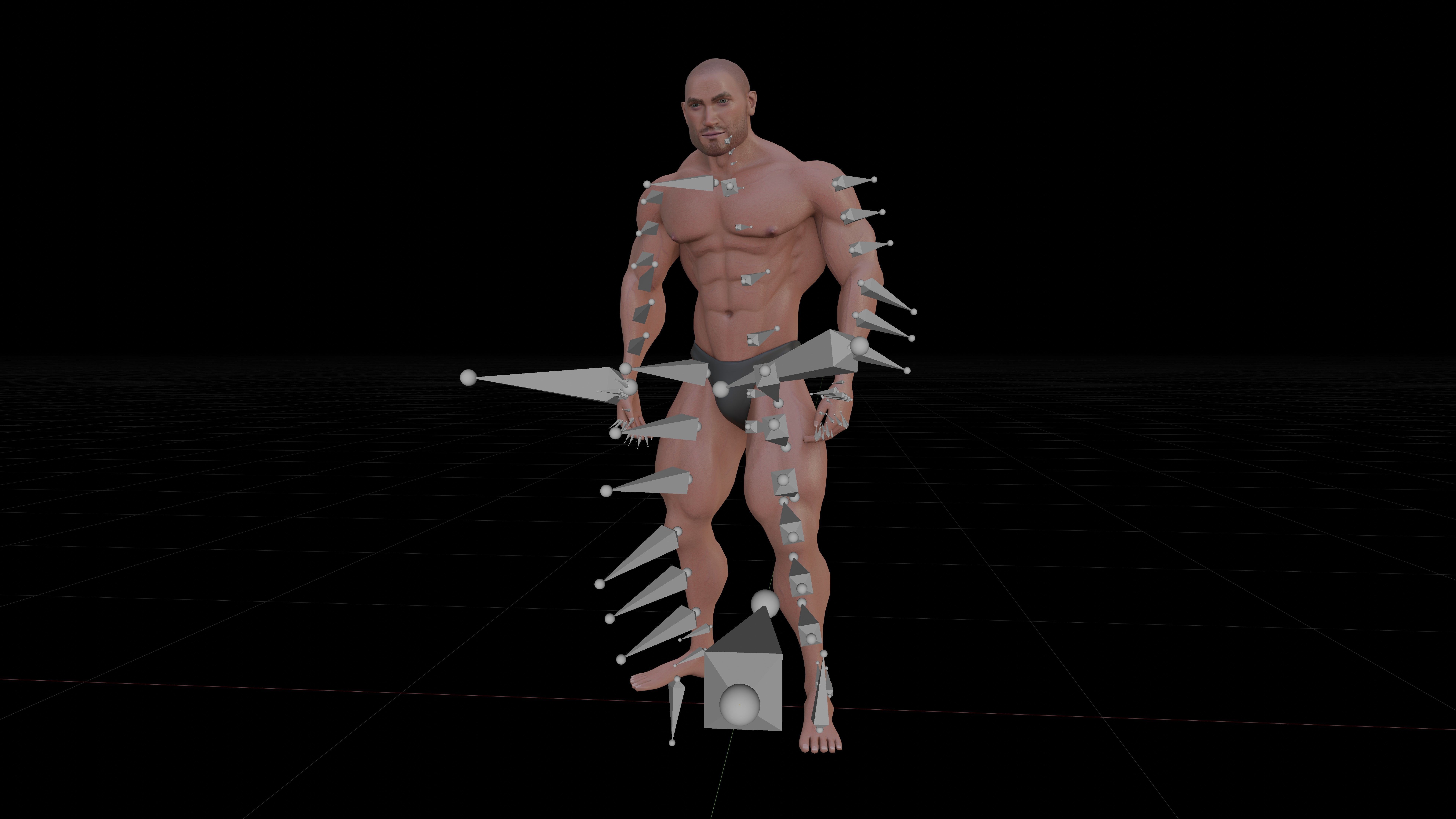 Human Body - Muscular Male - Unreal Engine Low-poly 3D model_4