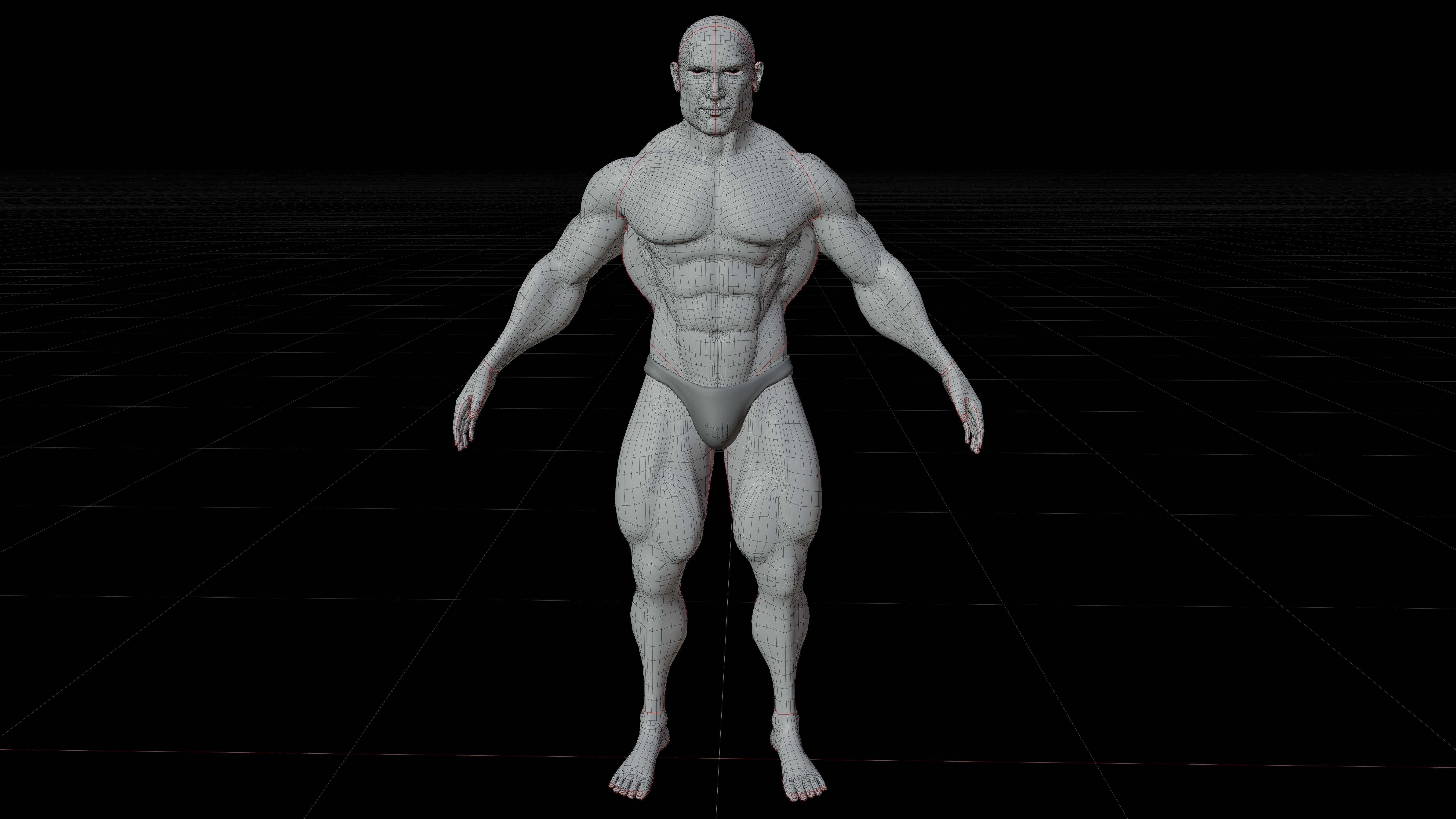 Human Body - Muscular Male - Unreal Engine Low-poly 3D model_5