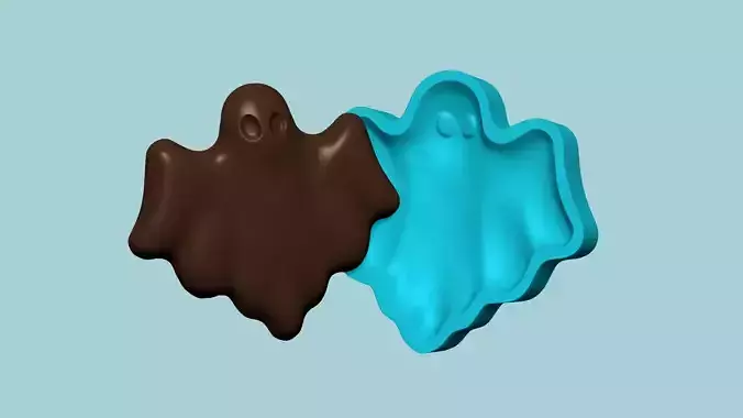 Halloween Molding A04 Ghost - Chocolate Silicone Mold 3D print model
