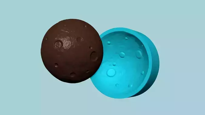 Halloween Molding A05 Moon - Chocolate Silicone Mold 3D print model