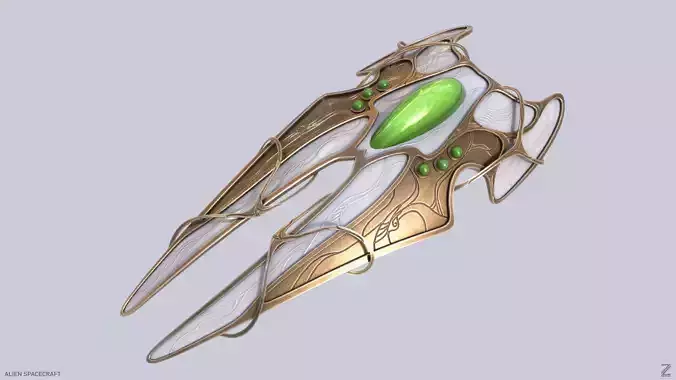 Alien spacecraft Low-poly 3D model