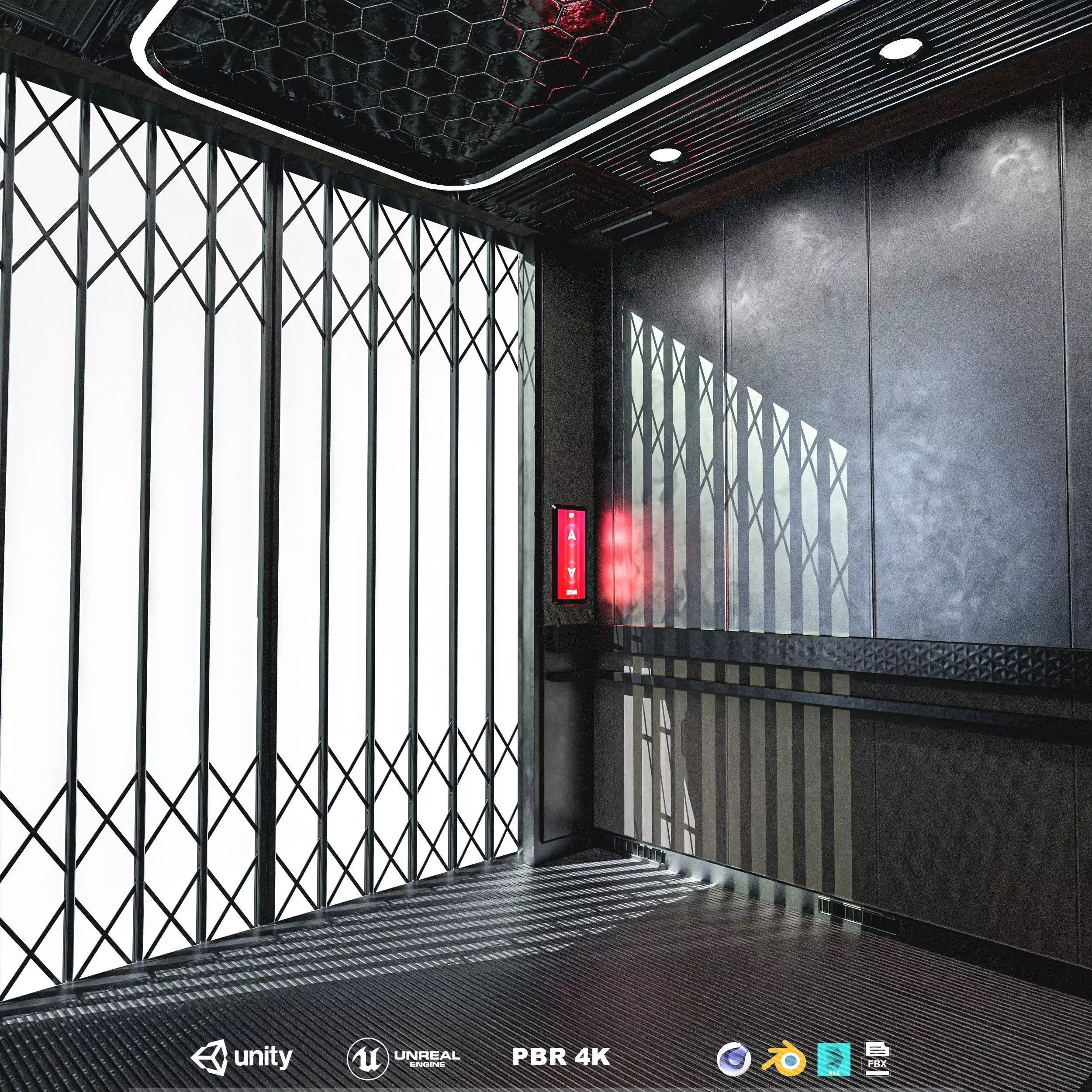 Elevator With Inside Low-poly 3D model
