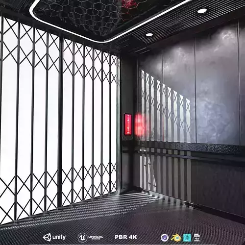 Elevator With Inside Low-poly 3D model