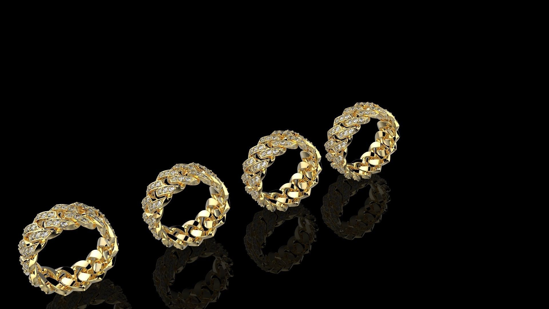 M RINGS CUBAN N1 3D print model_1