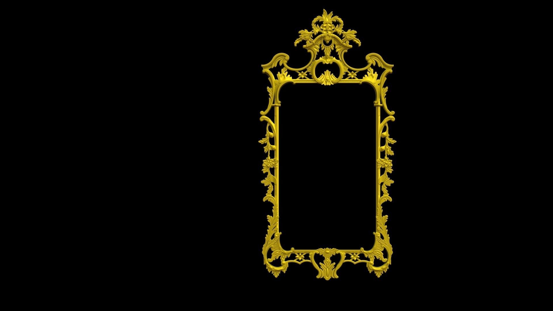 Mirror George III Chippendale  doll house scale 1-12 1-6 3D print model_3